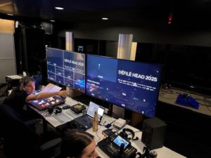 Régie technique assurant la captation et la diffusion du défilé HEAD 2025 en coulisses