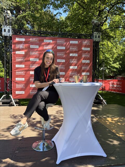 Village du Generali Genève Marathon avec mur LED et équipements audiovisuels SKYNIGHT