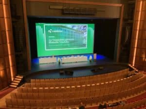 Dispositif audiovisuel mis en place par SKYNIGHT lors de l'Assemblée Générale de la Vaudoise Assurances au Théâtre de Beaulieu à Lausanne.